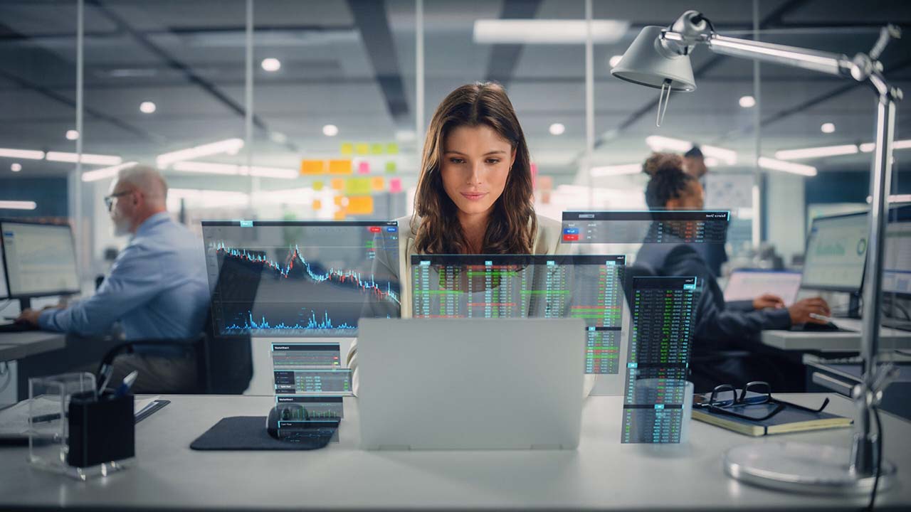 A woman is working on AI