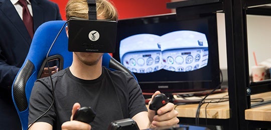 UCF student using VR