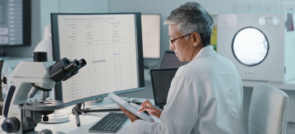 Researcher using AI in medicine