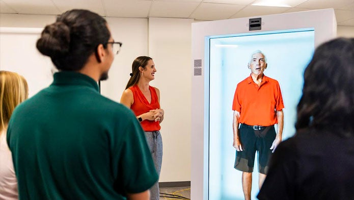 Students interact with the BLISS (Blended Learning Interactive Simulation Suite)