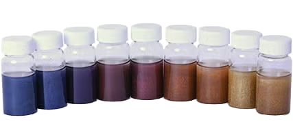Vials of structural color paint created by UCF researchers.