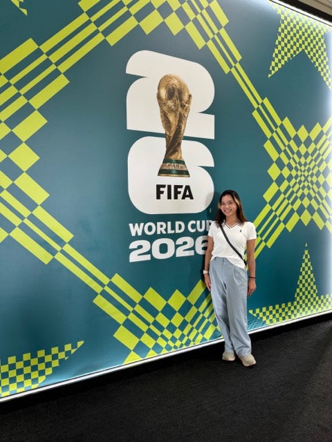 UCF student at a FIFA World Cup 2026 fan experience in Florida