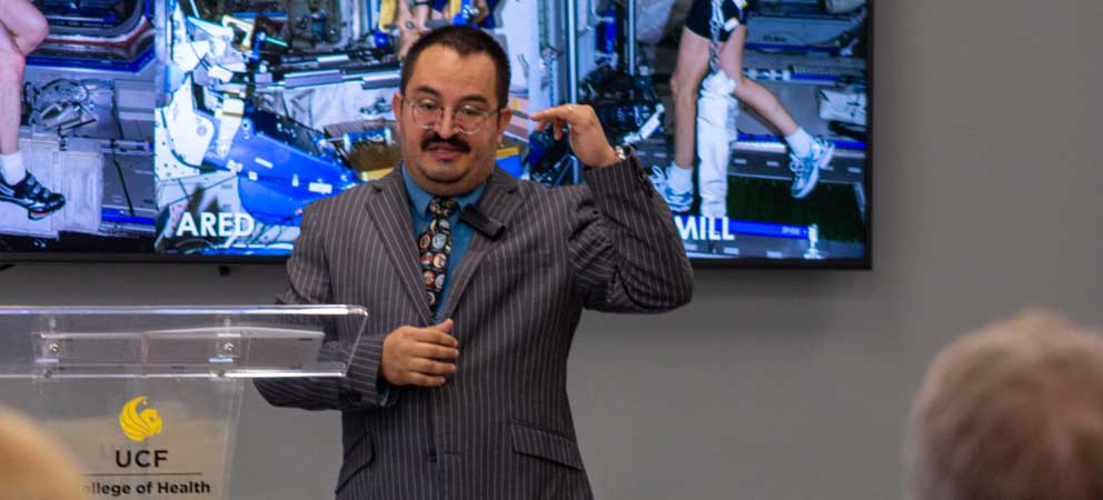 Vice Chair of Aerospace Medicine Emmanuel Urquieta discusses the effects of microgravity on astronauts’ health
