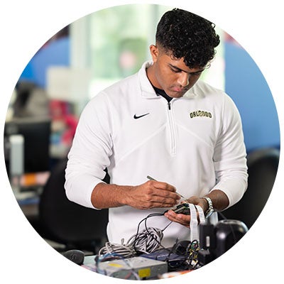 Electrical Engineer working on a project.
