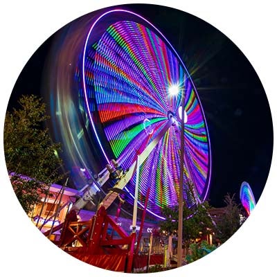 Ferris wheel at a theme park.