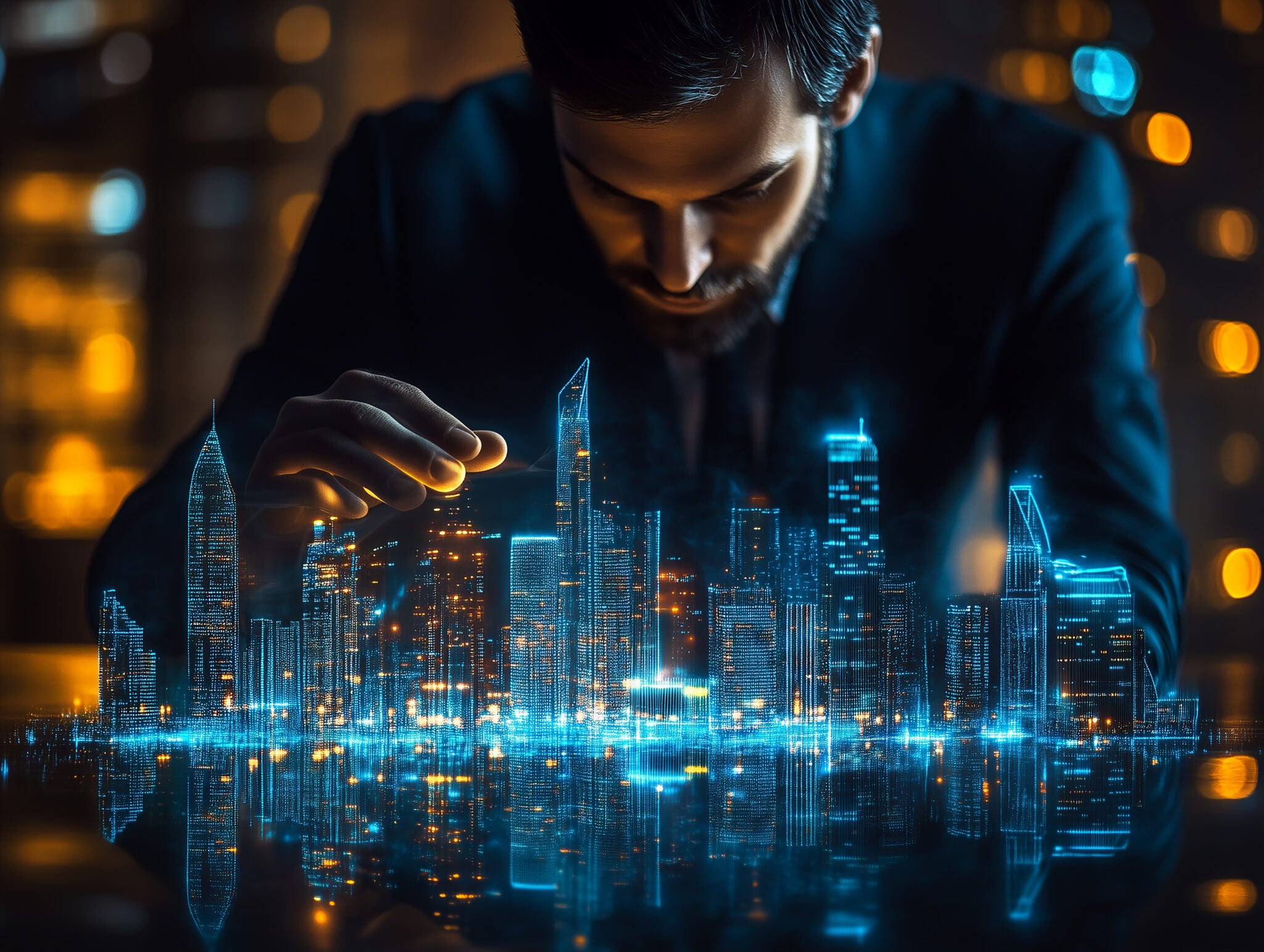 Person modelling a city.