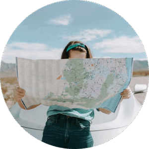 Person looking at map