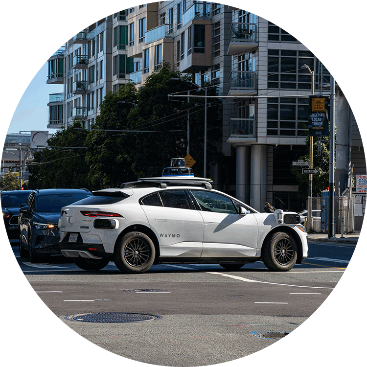 Waymo car on the road