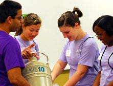 Middle Schoolers conduct experiments