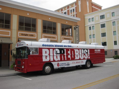 Blood Drive big red bus