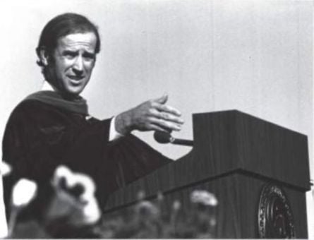 Senator Joseph Biden, now the VP of the U.S., speaks at 1978 commencement.