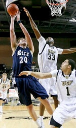 January 9, 2010: during C-USA basketball game action between the Central Florida Knights and the Rice Owls. at the UCF Arena in Orlando, Fl