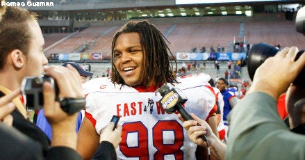 January 23, 2010: during second half game action in the 2010 East / West Shrine Gsme. at the Citrus Bowl in Orlando, Fl