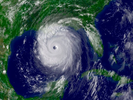image of massive hurricane to the west of florida