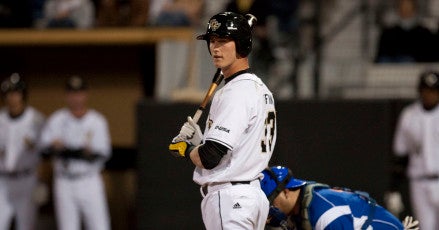 ucf baseball player at bat