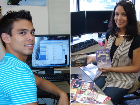 Left to right: Julian Palhof and Vanessa Flores, Design Group members