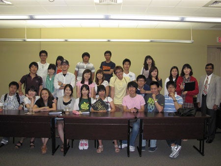 Students from Kyung Hee University in South Korea are visiting the Rosen College.