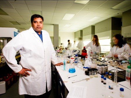 Professor Sudipta Seal works in his lab at the University of Central Florida.