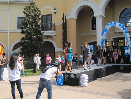 Faculty and students modeled for the Winterfest fashion show.