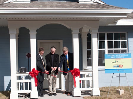 Left to right: Robin Vieira, director, Buildings Research at Florida Solar Energy Center; David Lee, U.S. Department of Energy’s director of Residential Building Programs; James Fenton, director, Florida Solar Energy Center