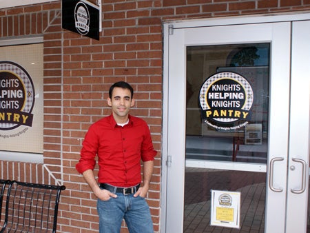 Willis Chico standing outside the KHK Pantry in Ferrell Commons.