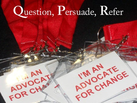 “I’m an Advocate for Change” lanyards.