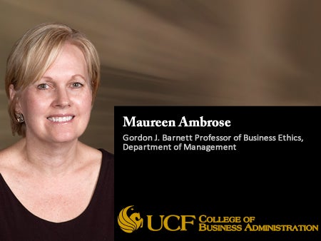Maureen Ambrose, professor of management, has been named the Gordon J. Barnett Professor of Business Ethics.