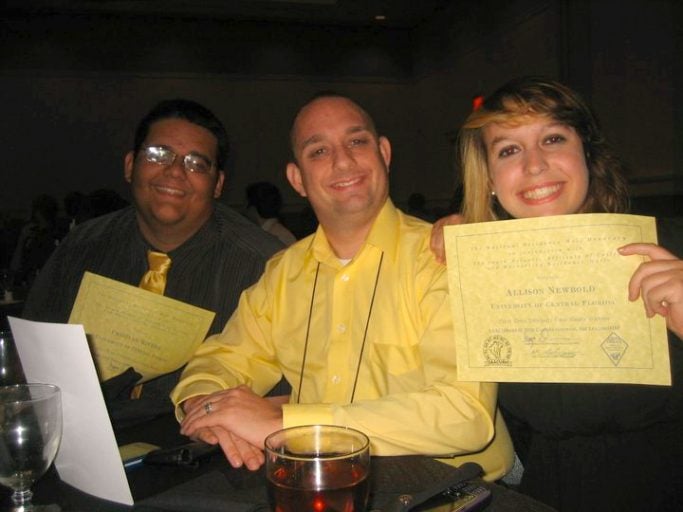 Left to right: Student Cristian Rivera, Corey Tickner and Student Allison