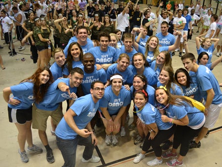 Knight-Thon participants building up morale at the event.