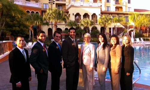 UCF Professional Selling students competing in the 2011 National Collegiate Sales Competition, with coach Nicole Moberg.