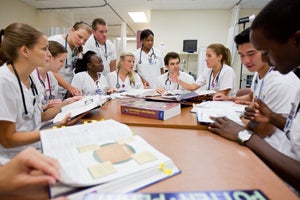 Nursing Students Studying in Skills Lab