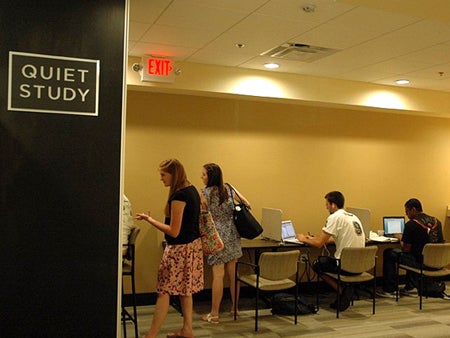 Students can utilize the computers in the All Knight Study area.