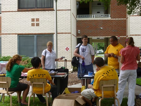 Over 50 high school Lighthouse students checked-in the UCF Lake Claire community.