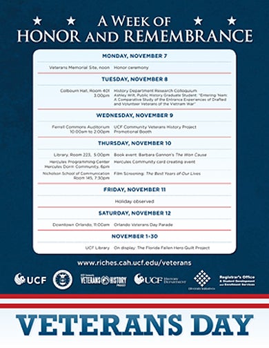 Week of Honor and Remembrance flyer