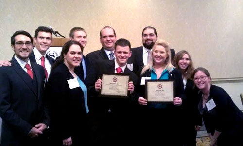 Beta Alpha Psi officer team after winning their awards. Not pictured: Kristen Martell.