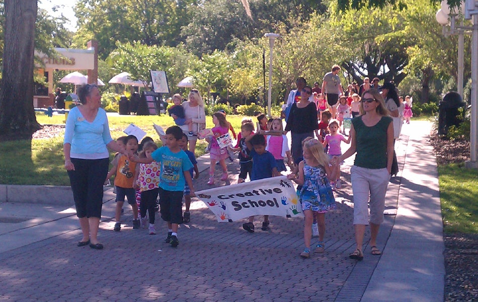 Creative School Students March for 'Week of the Young Child