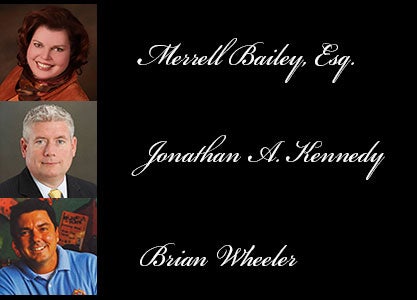 Merrell Bailey, Esq., Jonathan A. Kennedy, and Brian Wheeler, inductees for the 14th Annual College of Business Administration Hall of Fame.
