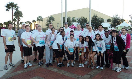 The Beta Alpha Psi team participating in the Susan G. Komen Race for the Cure.