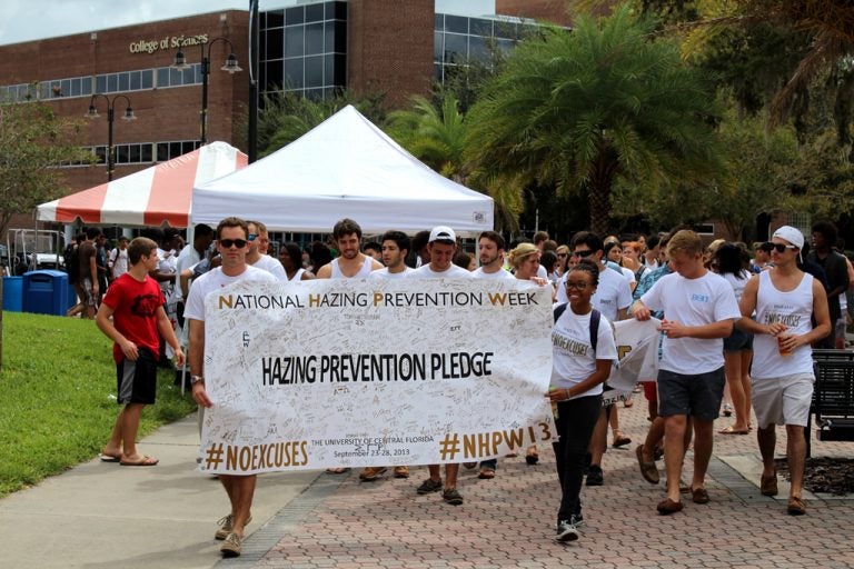 The Silent March began at the Student Union and ended at the CFW Arena.