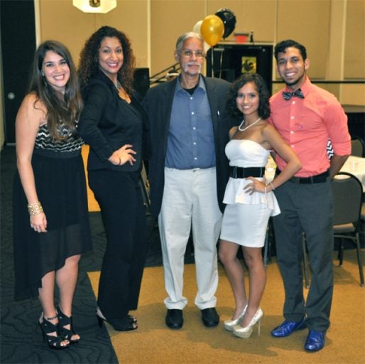 L-R: Andrea Prado-special events chair; Cyndia Morales- LASA advisor; Bobby González- closing speaker; Victoria Colón-LASA president; Kristán Aviles-LASA vice president