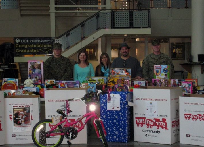 Twenty colleges, departments and registered student organizations collected 886 toys in support of Toys for Tots.