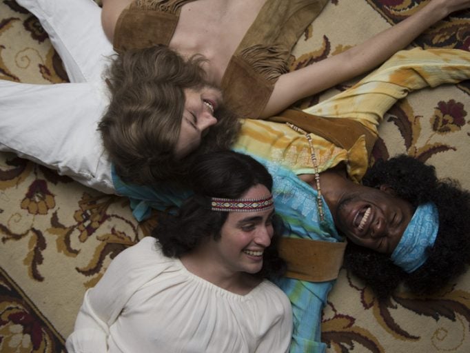 Christian Barba, Tyler Beauregard and Raleigh Mosely in the Theatre UCF production of 'Hair.' (Photo by Jenn Allen)