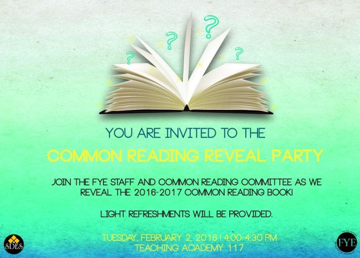 common reading reveal party invitation