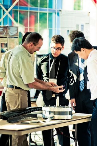 Students demonstrate their clean energy technology at a previous Megawatt Ventures showcase hosted by UCF.