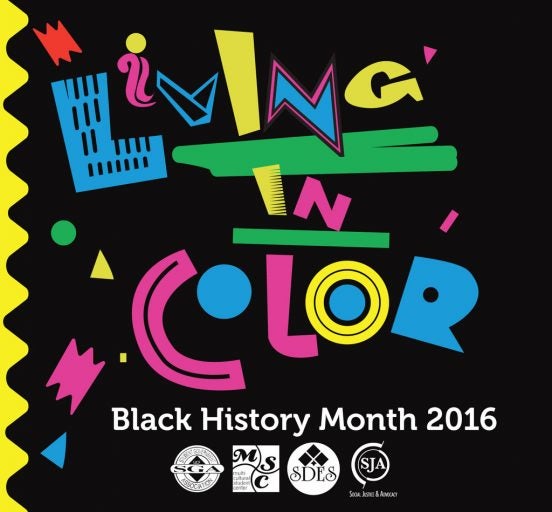 living in color flyer, black history month 2016