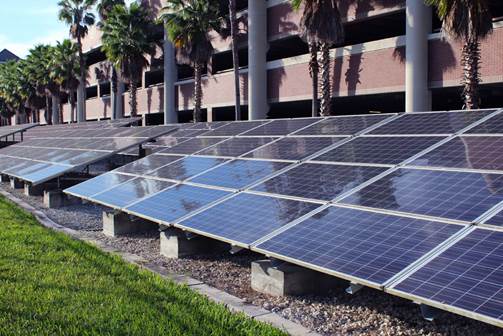 solar panels outside ucf parking garage