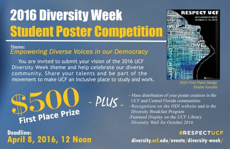 2016 Diversity Week Student Poster Competition Flyer