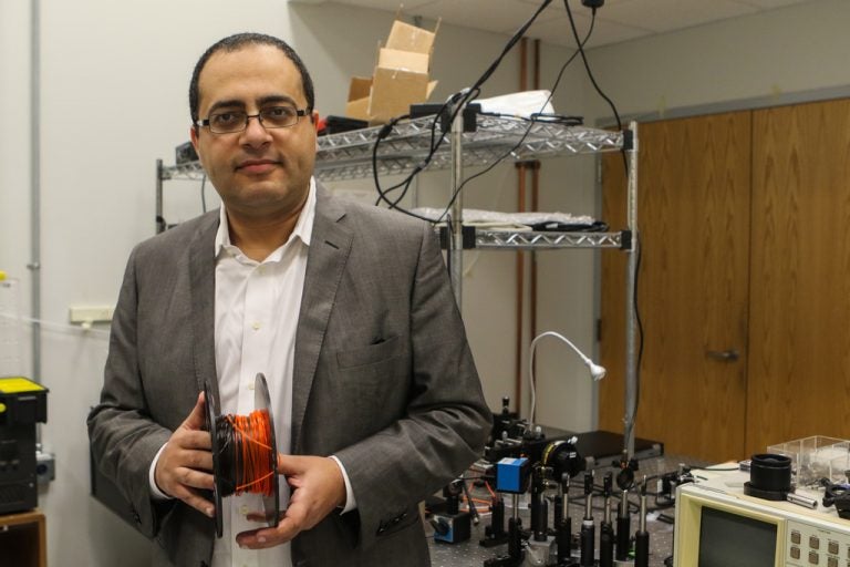 Ayman Abouraddy of UCF's College of Optics and Photonics is part of a $317 million program to produce high-tech textiles. Photo by Nick Russett/UCF