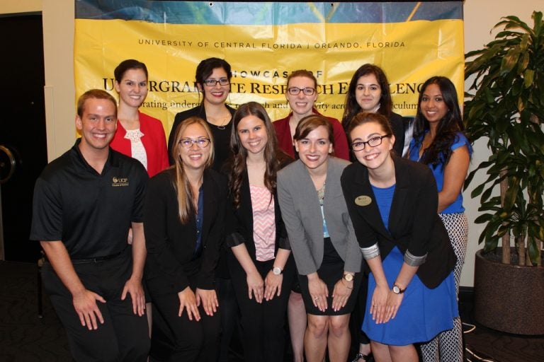 Back row: Anne Dolmovich, Fern Tirado, Samantha Sermarini, Stephanie Levine, Sabiha Nizam; Front row: Justin Grace, Nicole Licata, Chelsea Hughes, Shannon Hassett, Leah Mc Donnell