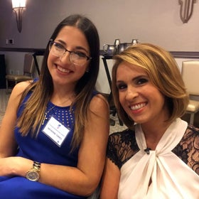 UCF senior Katherine Torres (left) poses for a picture with News 13 Anchor and UCF Alumni Member, Ybeth Bruzual. Bruzual hosted the Everyday Heroes Luncheon.
